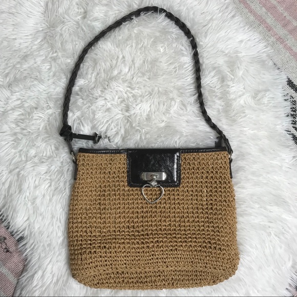 Brighton Bags Brighton Woven Straw Leather Shoulder Bag Purse